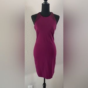 Halston Heritage Purple Pink Bodycon Dress Cutout Back 2 US